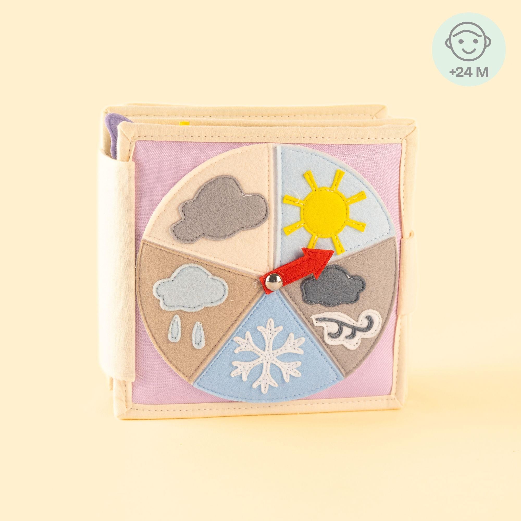 Mini Quiet Book Schneeflocke bis Sonnenschein  Stoffbuch zum Anziehen, Jahreszeiten lernen & Selbstständigkeit fördern